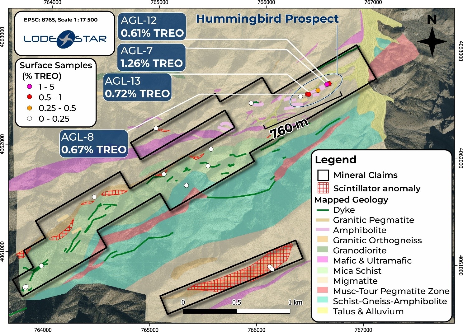 Virgin Mountain geology and assays